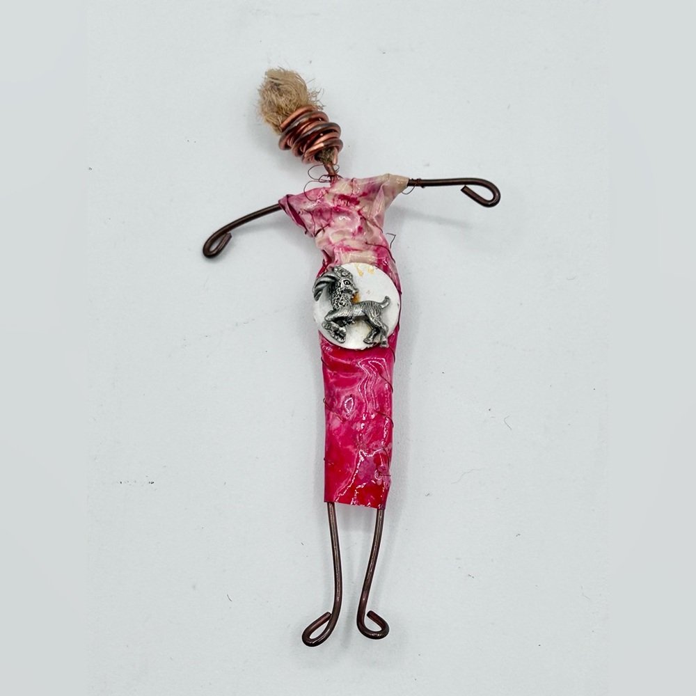 Vintage Christine Olmsted Pin Unique Fun Handmade Brooch